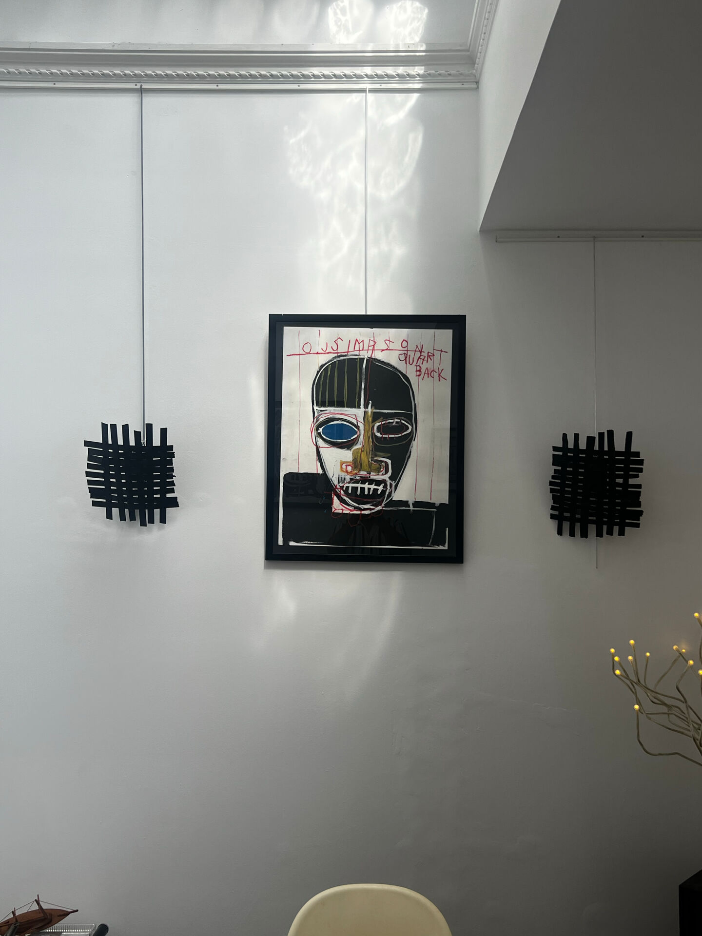 Brutalist wall lights pair 1980