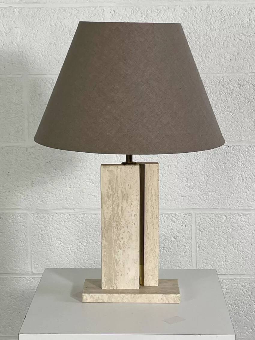 vintage marble and brass lamp