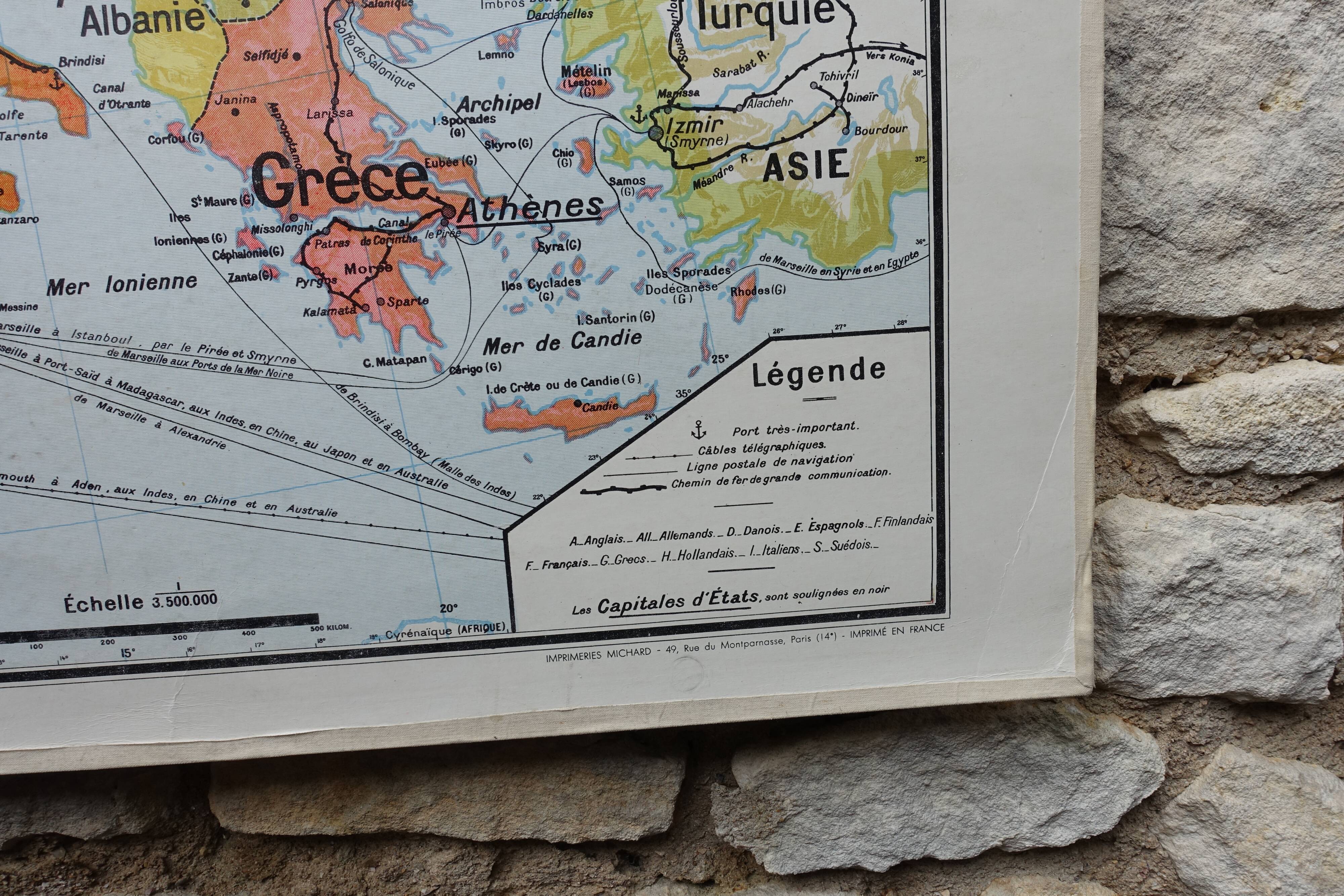 Old school map Vidal Lablache 312 Political and geographical Europe