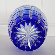 Large Vintage Nachtmann "Bamberg" Cobalt Blue Cut-to-Clear Crystal Vase
