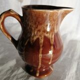 Old vintage brown lava pitcher