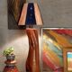 Free-form solid wood pose lamp in 1950s
