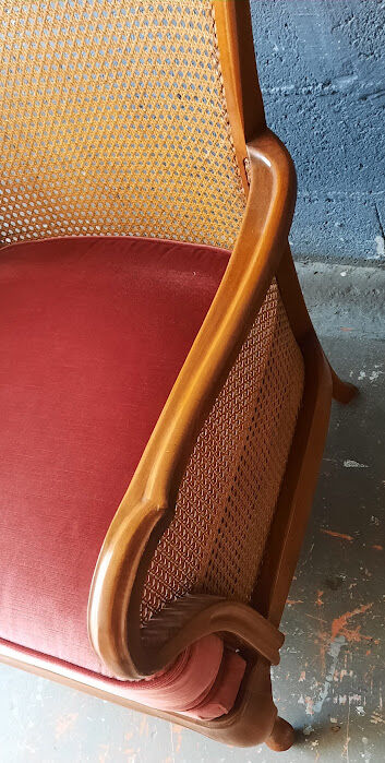 Pair of vintage canned armchairs