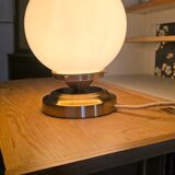 Vintage opaline globe table lamp