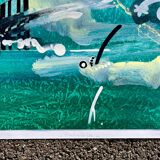 Tableau contemporain huile sur papier signée