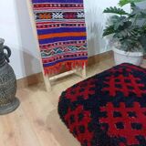 Handmade Berber pouf in wool 60 X 60 X 20 CM