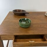 Two-sided oak work table, with 4 drawers