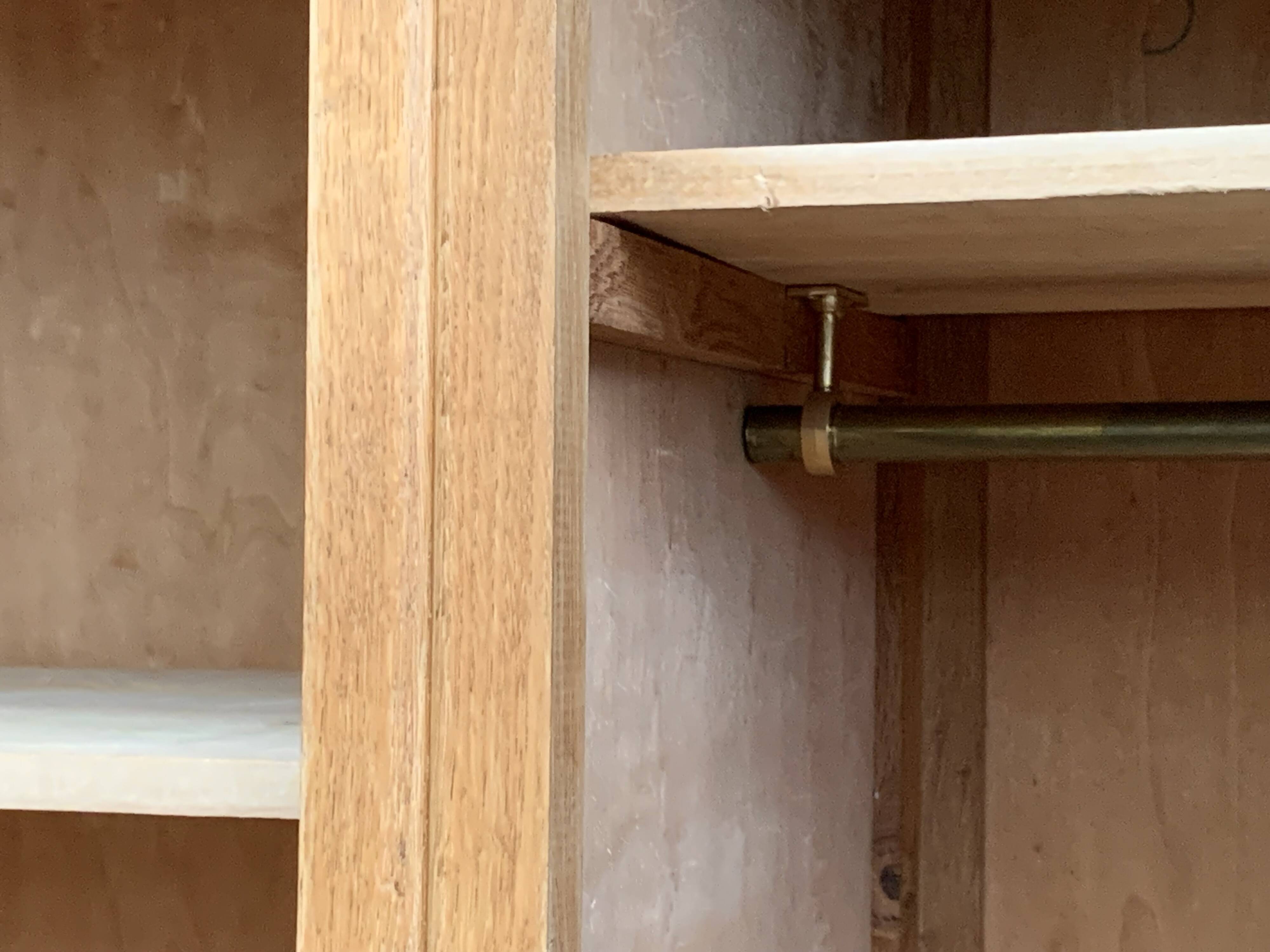 Parisian art deco hotel wardrobe in solid raw oak 1930