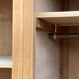 Parisian art deco hotel wardrobe in solid raw oak 1930