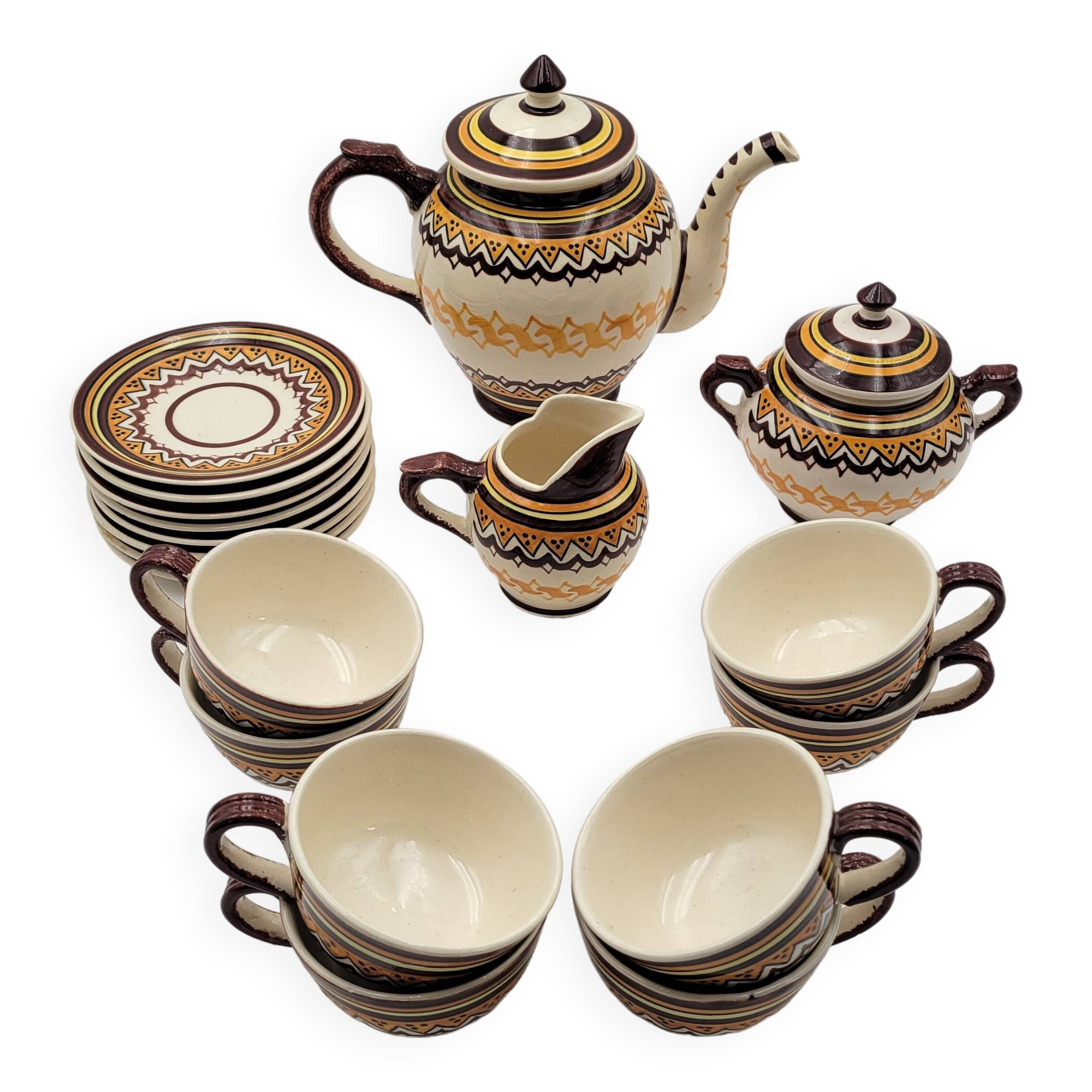 Henriot Quimper Breton coffee service