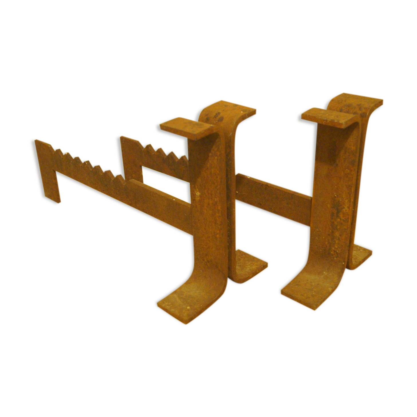 Pair of chenets modernist design 1960