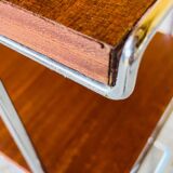 Vintage teak side table with shelves and magazine rack