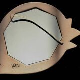 Ceramic mirror, 1970s, signed.