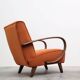 1930 Jindrich Halabala Bentwood Armchair in Rusty Orange Velvet