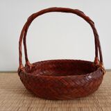 Japanese woven bamboo basket. Ikebana.