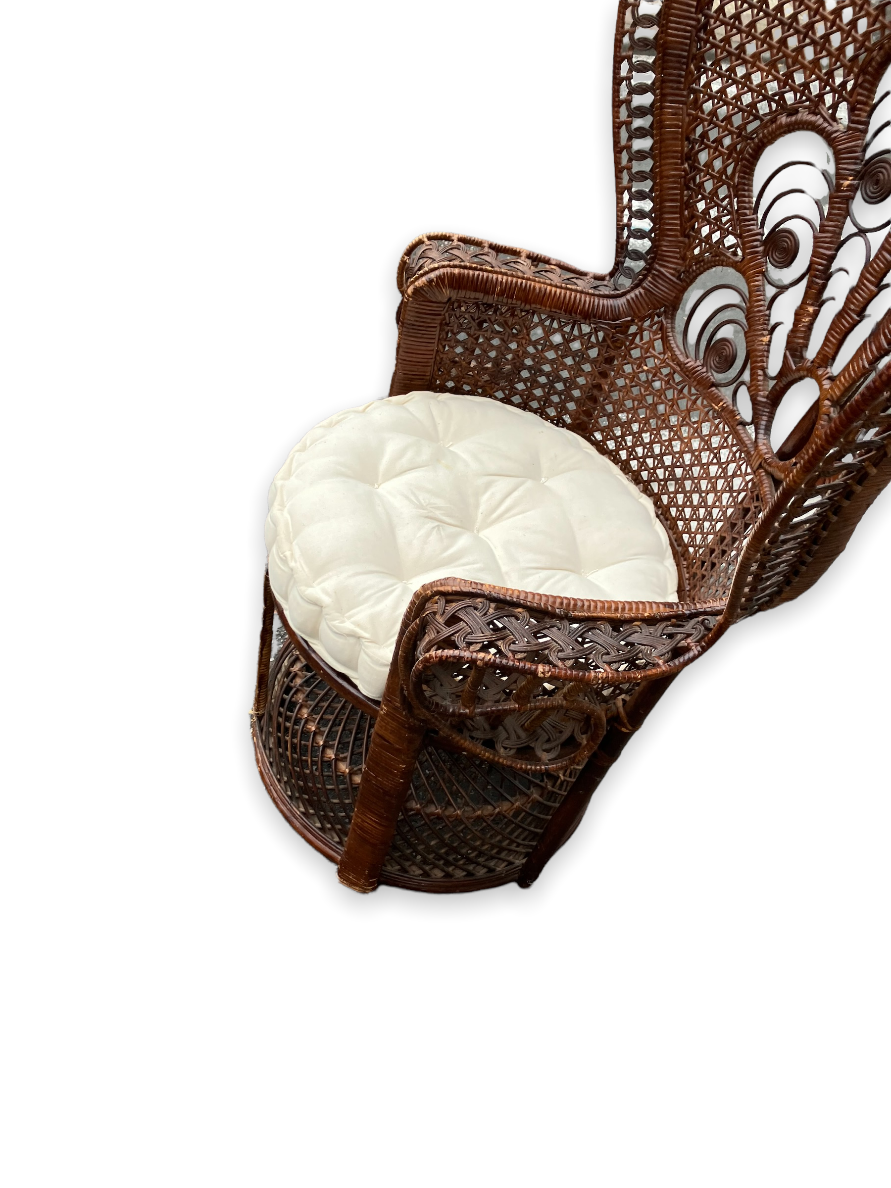 Armchair emmanuelle in rattan model peacock feather