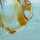 Suspension Murano ambre vintage Honsel, lampe en verre italienne