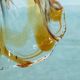 Vintage amber Murano suspension lamp by Honsel, Italian glass lamp.