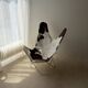 Fauteuil papillon vintage en cuir de vache des années 1970