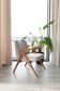 Vintage Lounge Chair Beige Wool Upholstery