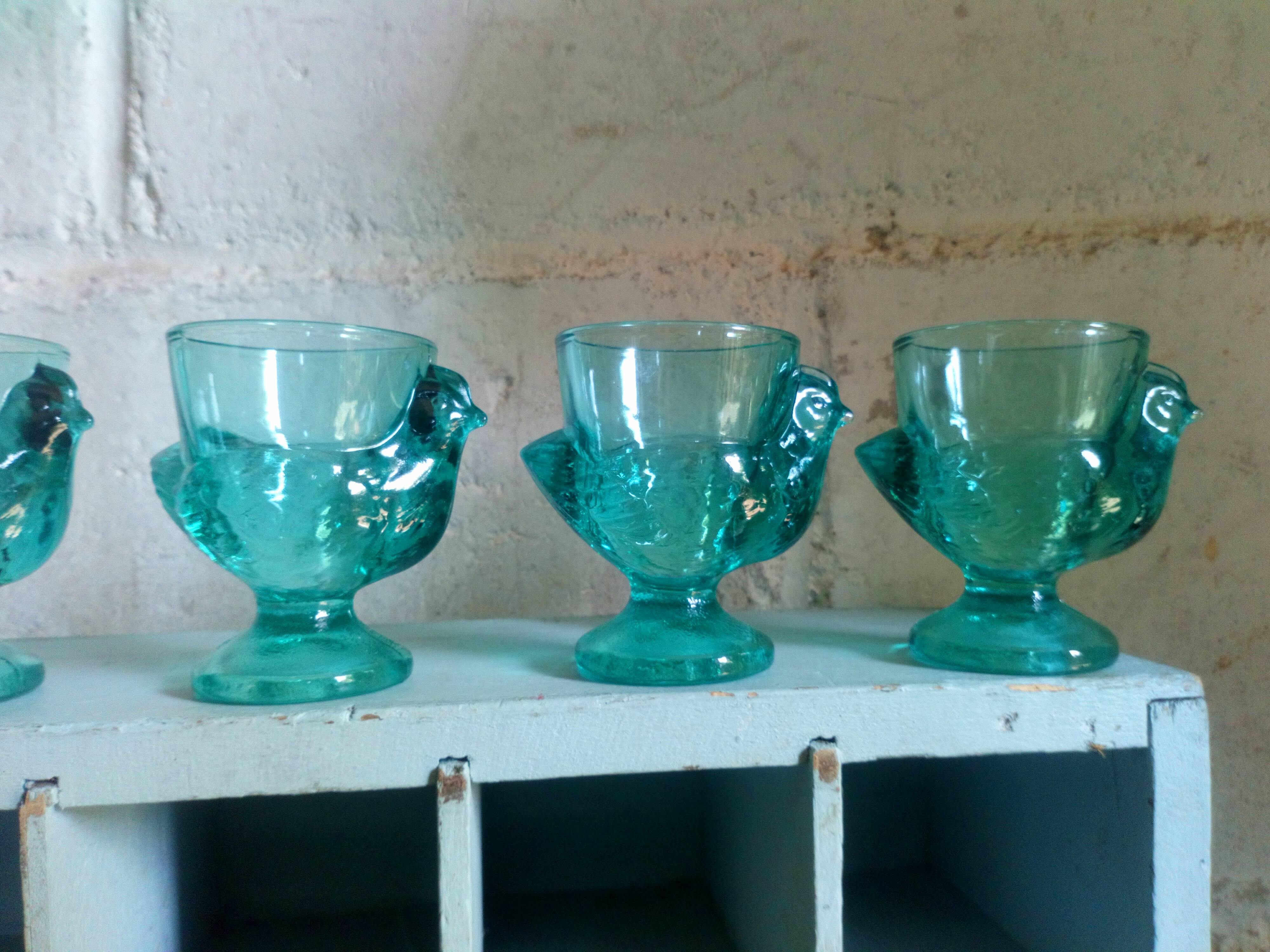 Six colourful glass pods