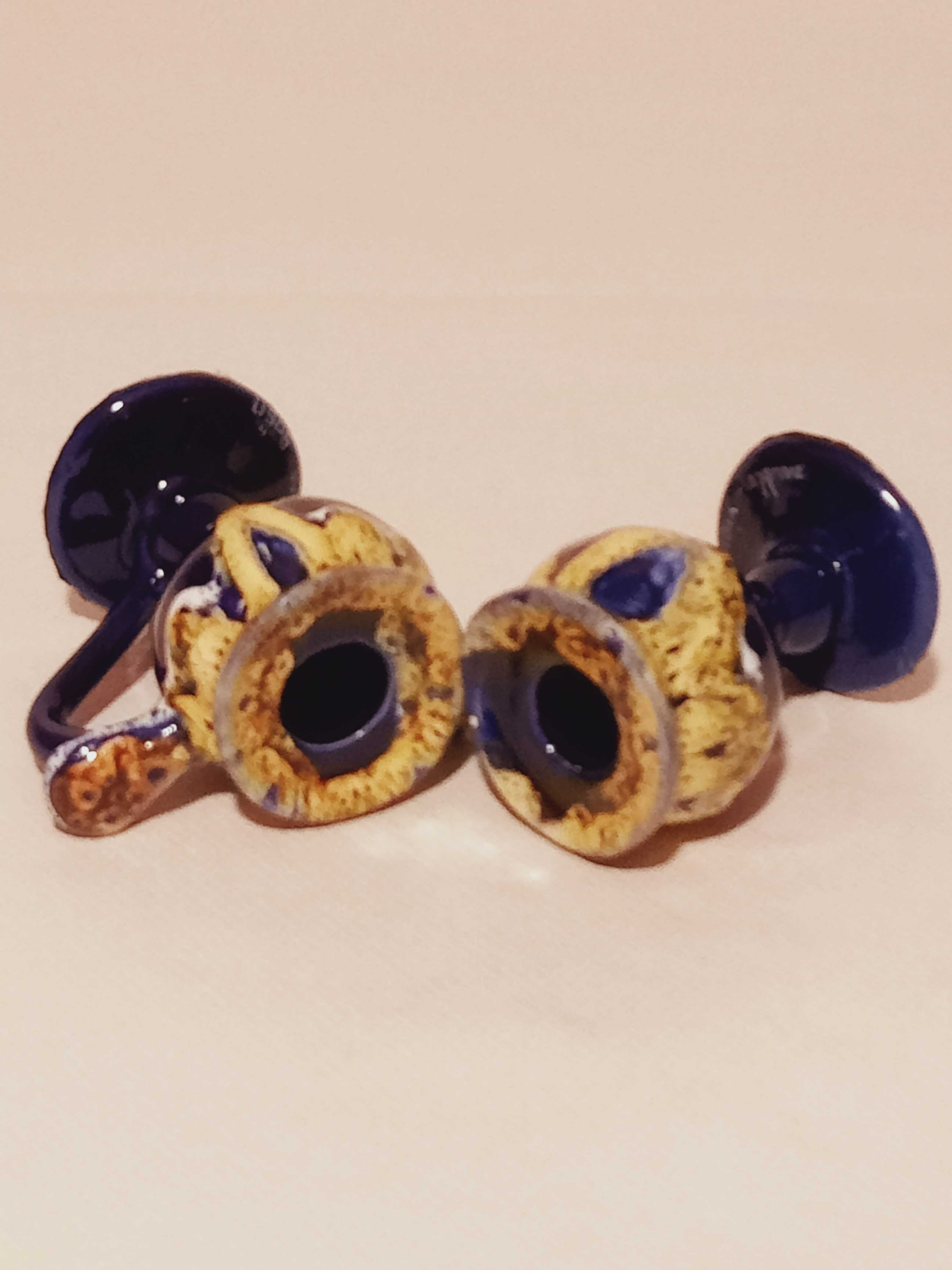 Pair of ceramic candle holders