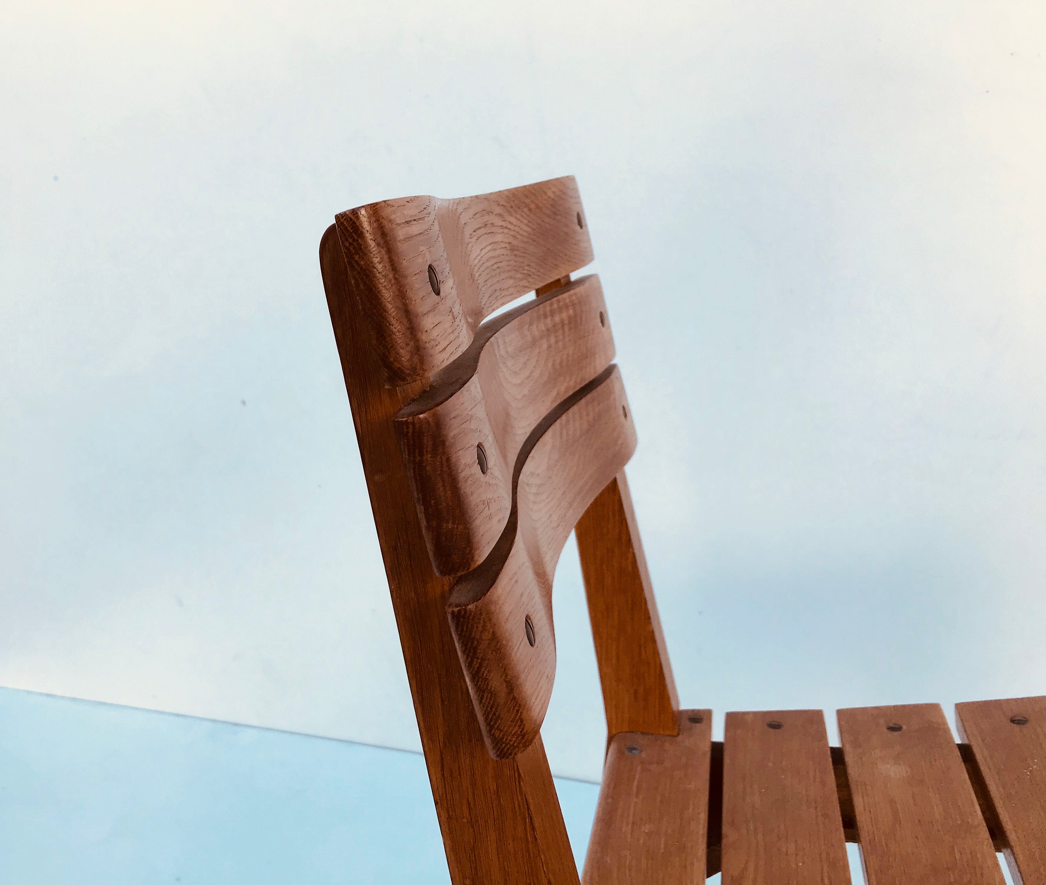 Suite of 6 oak chairs 1960