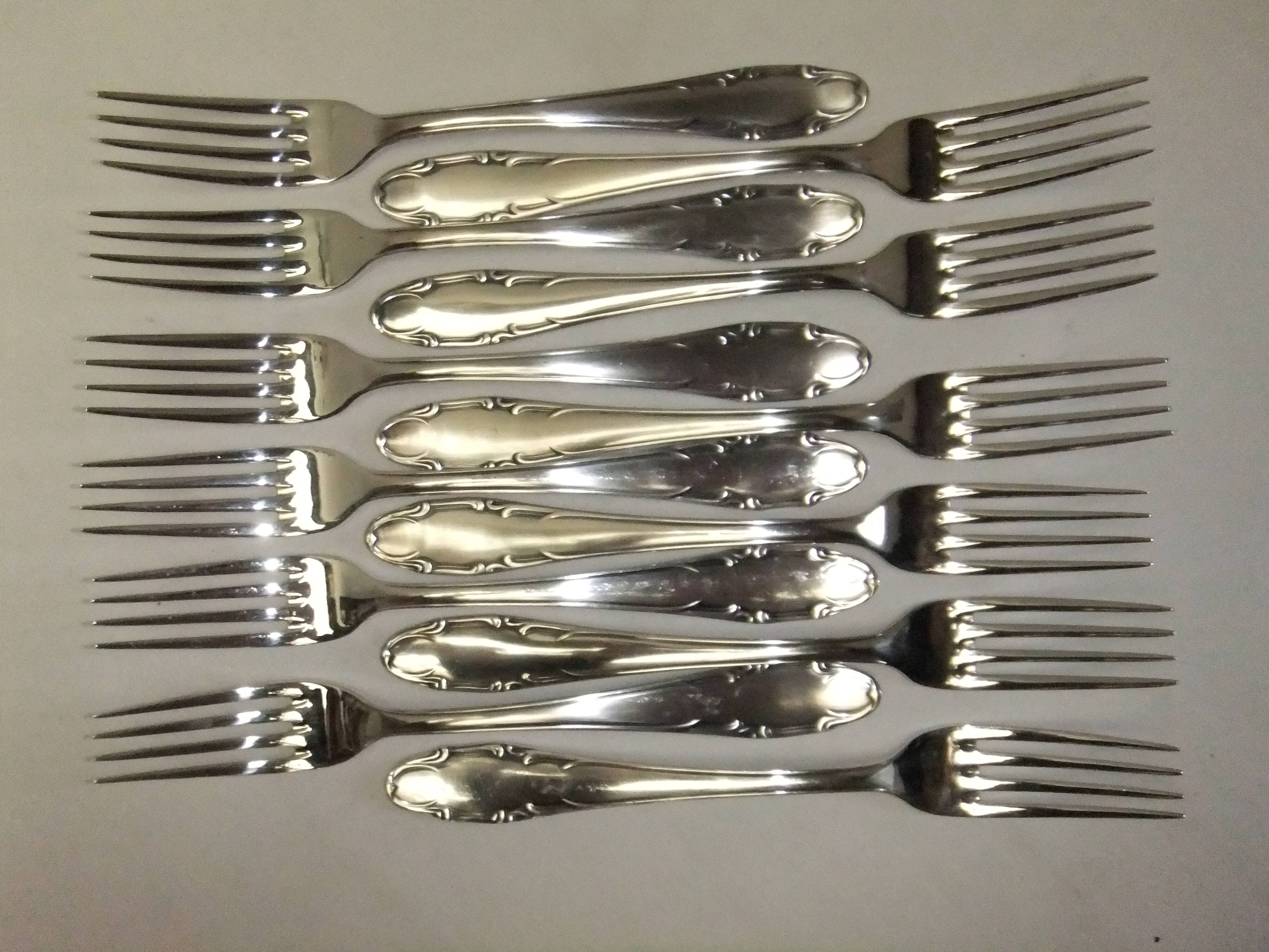 Deetjen Forks Silver Metal Net Goldsmith's Punch Service X 12