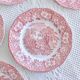 Wedgwood "Woodland" plates, pink English ironstone