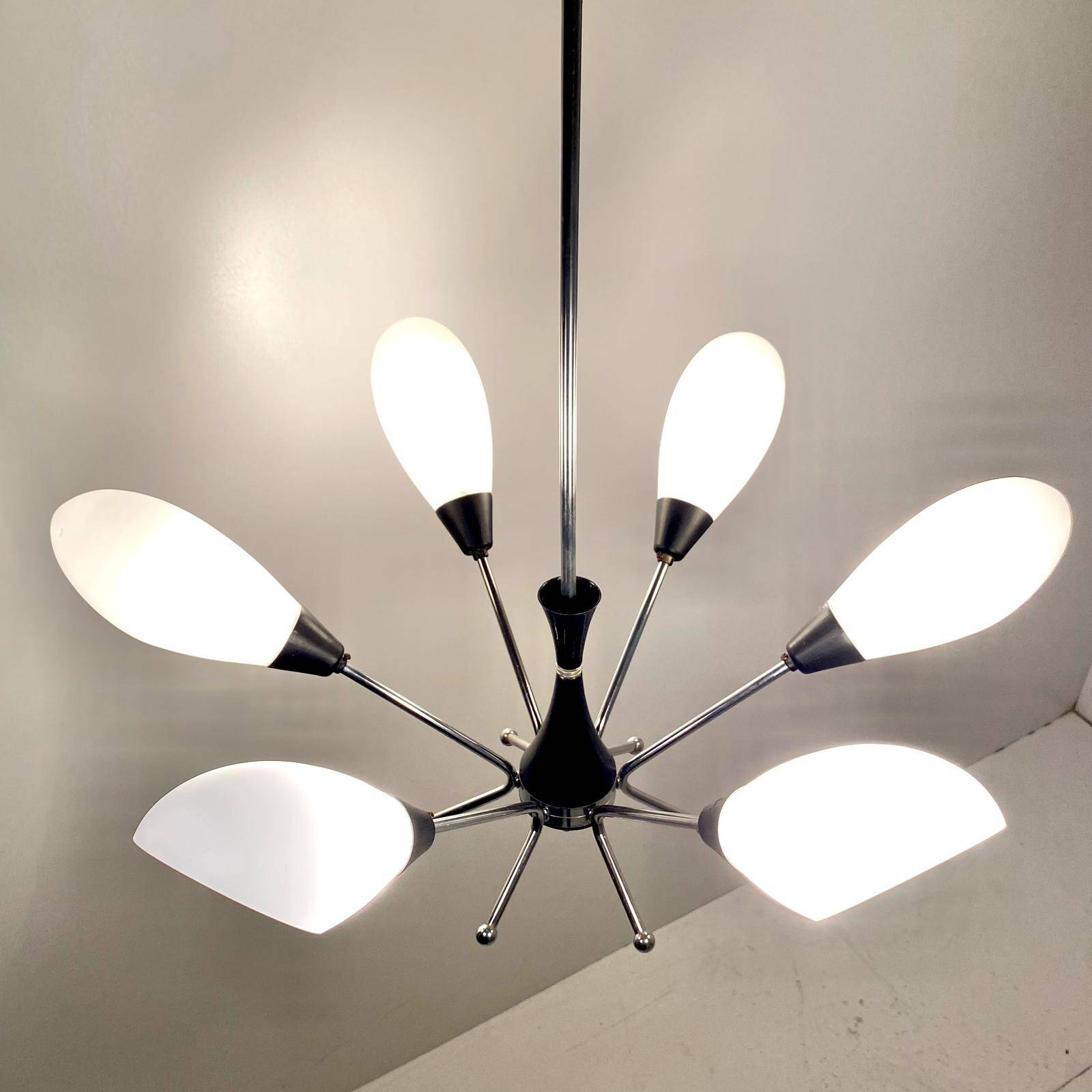 Vintage Sputnik chandelier, Attributed to Stilnovo, Italy 1960 's