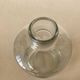 Small carafe in blown cut glass with engraved decoration of vine leaves and grapes, threaded stopper
