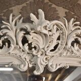 Large Louis XV style mirror with white rocaille
