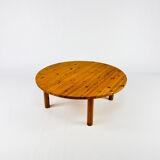 Table basse en pin massif du milieu du siècle, années 1970