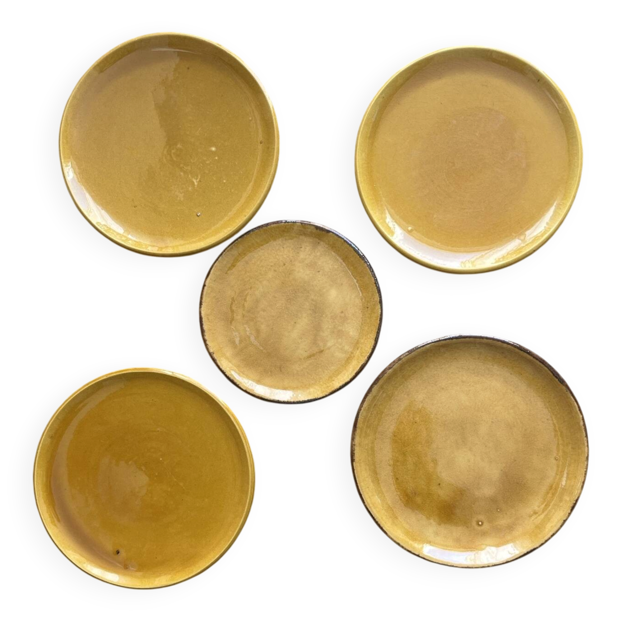 5 ceramic plates from the 1960s, Biot style