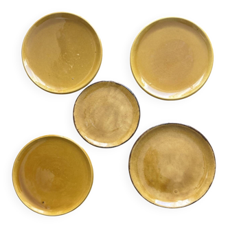 5 ceramic plates from the 1960s, Biot style