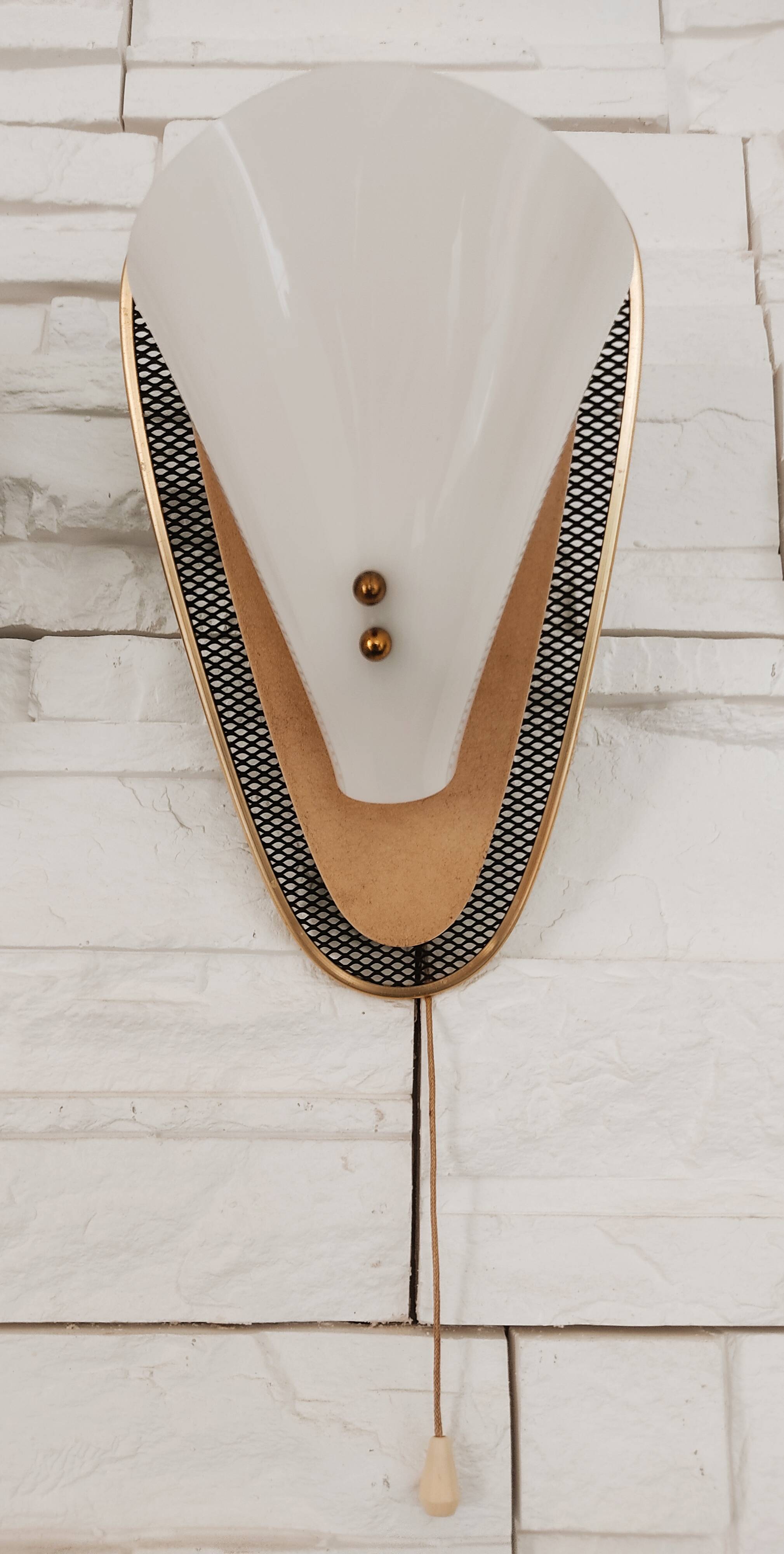 Mid-century acrylic metal wall lights 1950