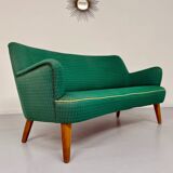 Ancien canapé haricot cocktail vert vintage design des années 50
