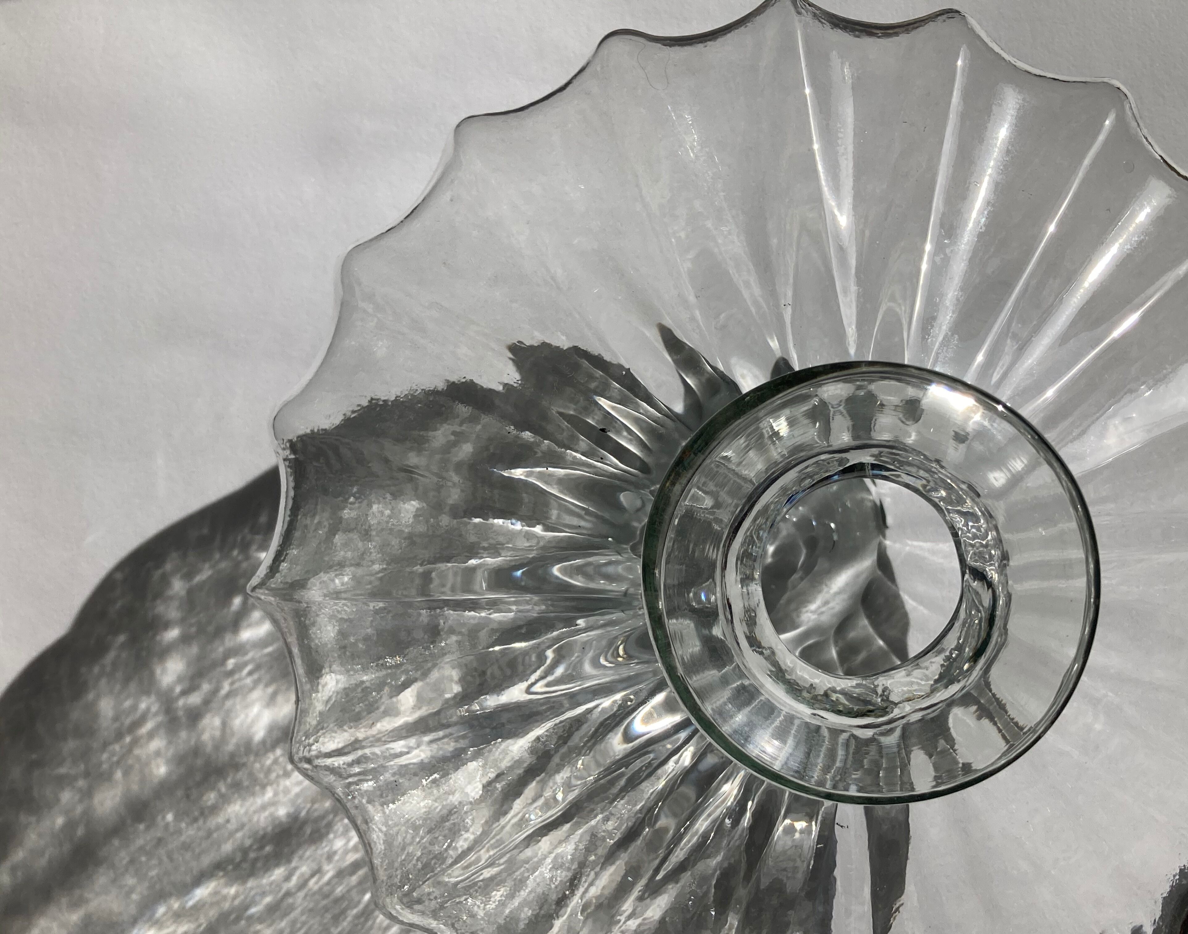 Thick glass vase, organic shape