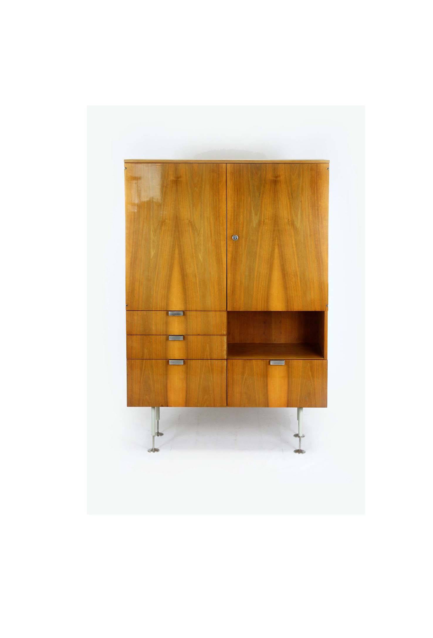 Mid-Century Ash and Walnut Wardrobe from Jitona, 1960s