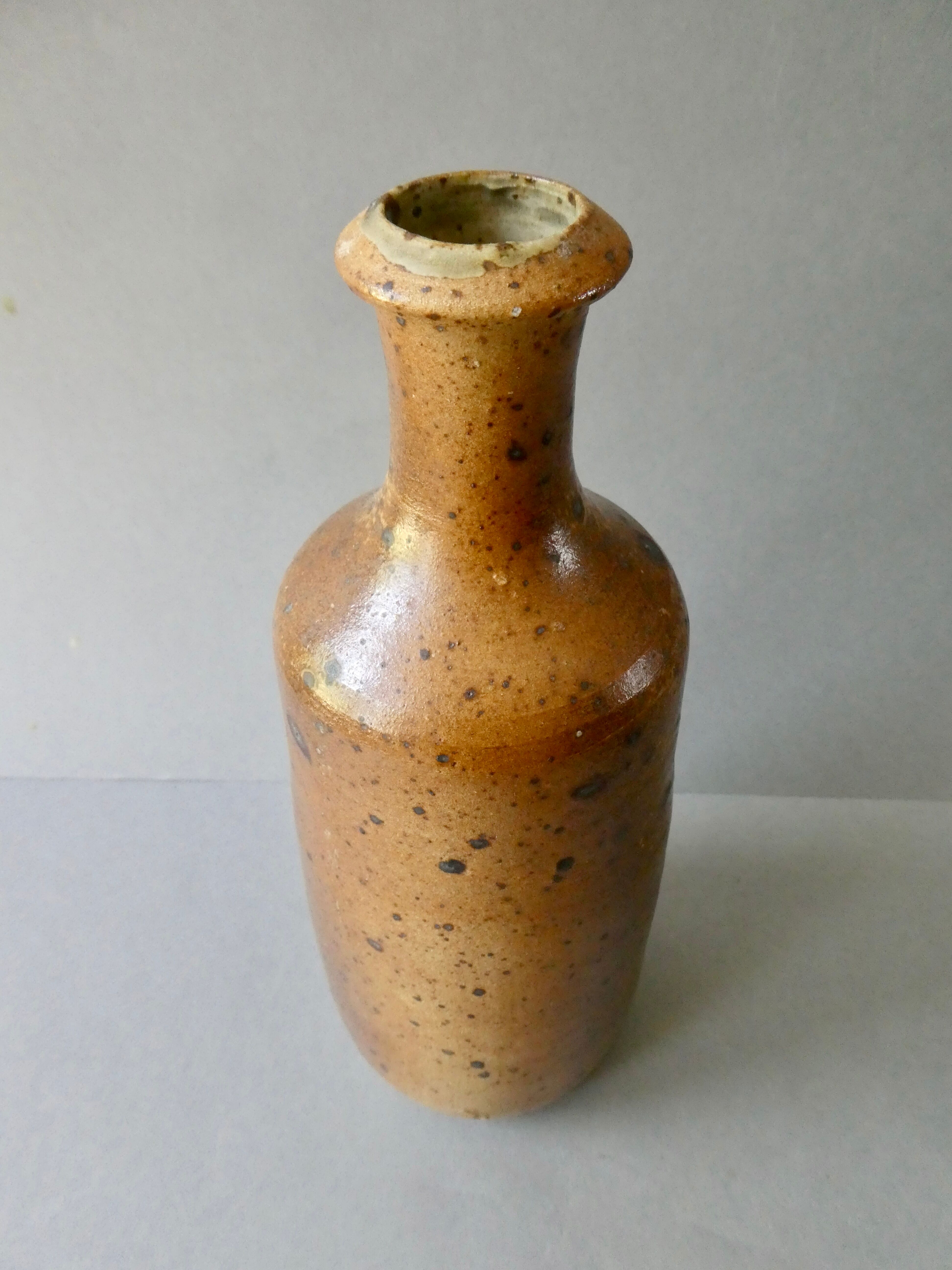 Pyrite stoneware bottle vase by Charles Gaudry