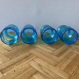 Vintage lemonade service in blue glass - Vemam - made in Italy
