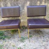 Paire de chauffeuses années 70