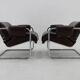 Paire de fauteuils tubulaires en cuir des années 1950, Tchécoslovaquie