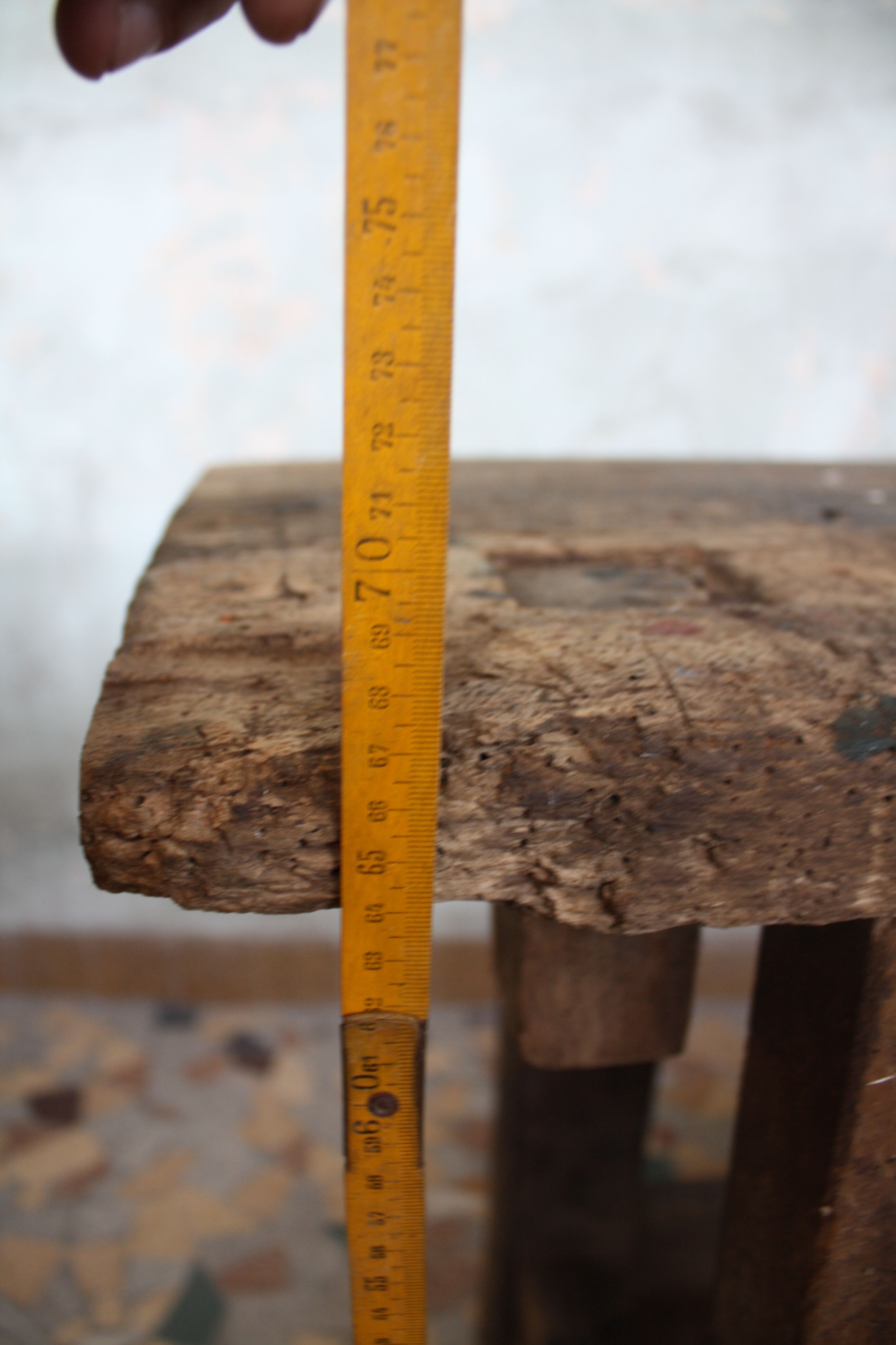 Ancient wooden workbench