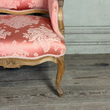 Louis XV bench in carved natural wood, 18th century