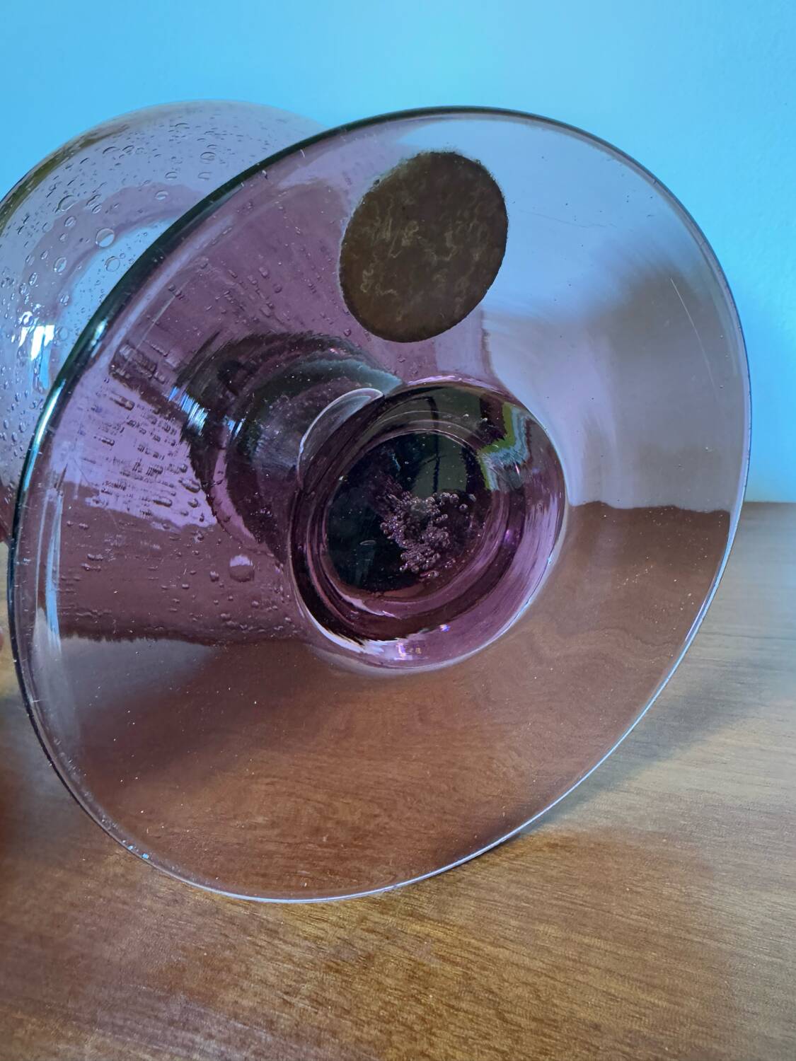 Large bubble glass tealight holder from Montauroux, 1960s