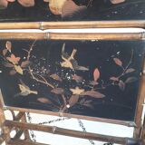 Bamboo shelves, fireplace