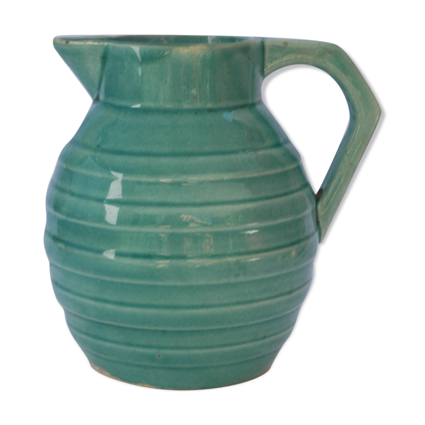 Blue-green pitcher in Orchies earthenware