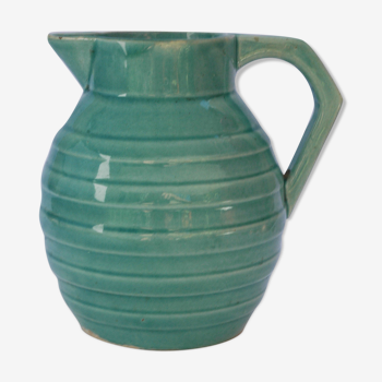 Blue-green pitcher in Orchies earthenware