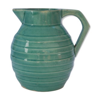 Blue-green pitcher in Orchies earthenware